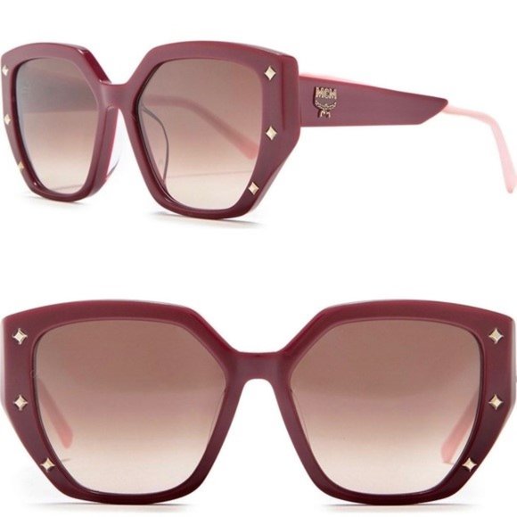 MCM rectangle burgundy sunglasses